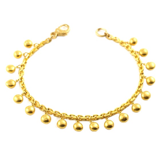 24KT Handmade Gold Bead Bracelet