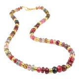 Multi-Color Sapphire Bead Necklace Multi-Color Sapphire Bead Necklace