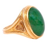 18KT, 22KT Gold, Jade and Diamond Ring
