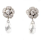 Platinum and Diamond Earrings with Removable Briolette Drops