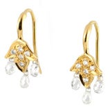 18KT Gold and Diamond Leaf Earrings
