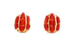 18KT Gold and Coral Earrings