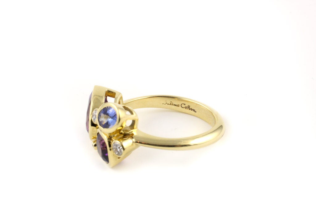 Contemporary Small Violet Kaleidoscope Ring