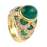18kt Gold, Diamond and Emerald Ring