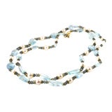 18kt Gold, Pearl, Aquamarine and Sapphire Necklace