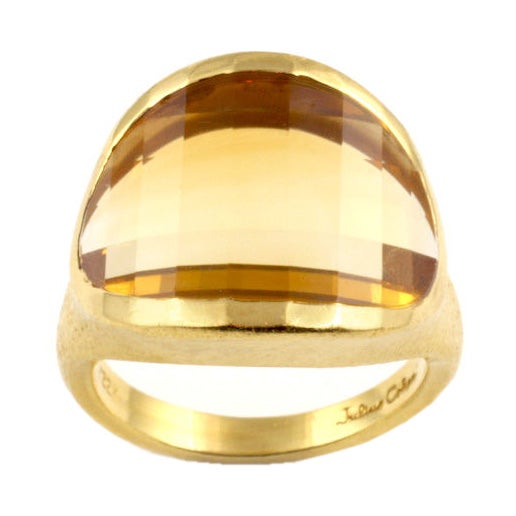 22kt Gold and Citrine Saddle Cut Ring