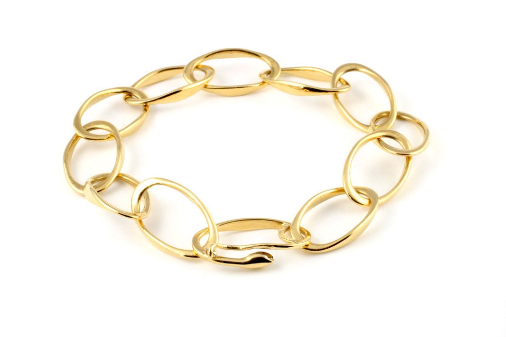 18kt Gold Bracelet with Snake Clasp