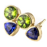18kt Gold, Peridot and Tanzanite Earrings 18kt Gold, Peridot and Tanzanite Earrings