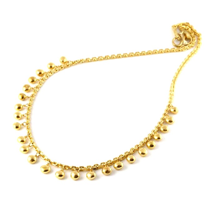 24KT Gold Bead and Chain Necklace