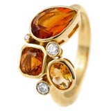 Small Amber Color Kaleidoscope Ring