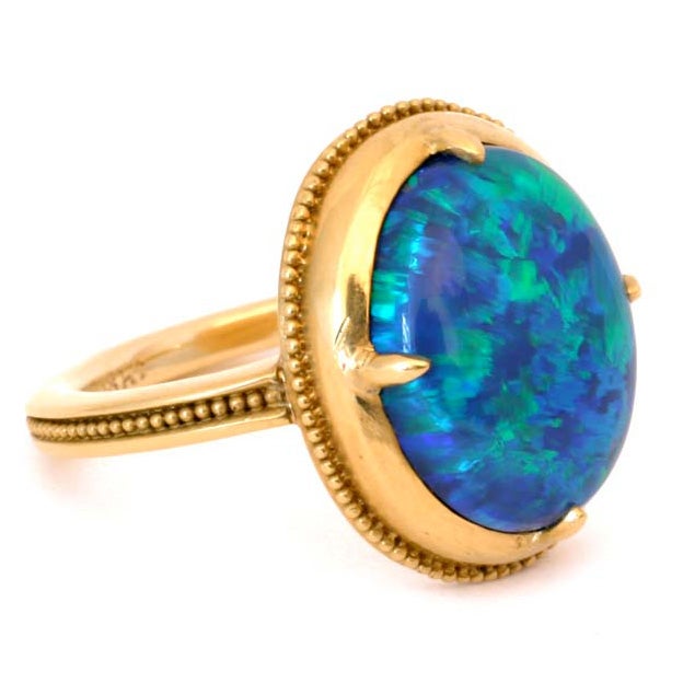 22kt Gold and Black Opal Ring