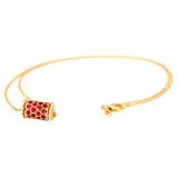 18KT Gold and Ruby Barrel Chain Necklace