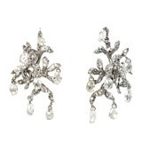 Platinum and Diamond Briolette Earrings