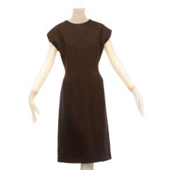 Vintage 1960s Dark Brown Balenciaga Dress