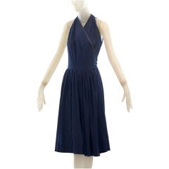 1940s Claire McCardell surplice wrap day dress