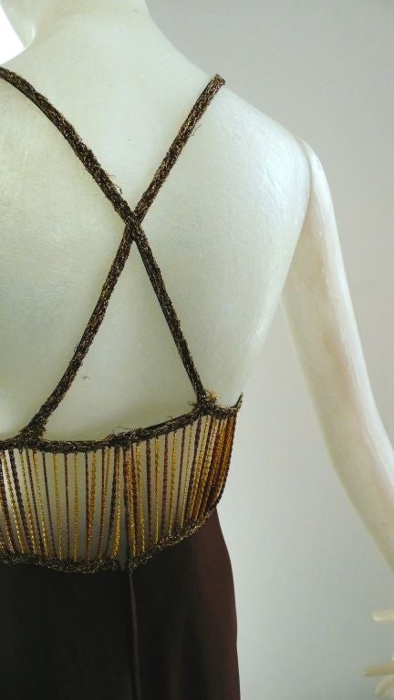 1970s Azzaro jersey and chain link gown For Sale 1