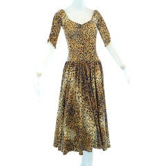 Vintage 1970s Norma Kamali Leopard Print Dress