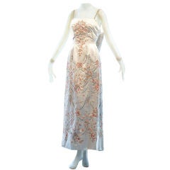 1960s Gattinoni Silk Embroidered Gown
