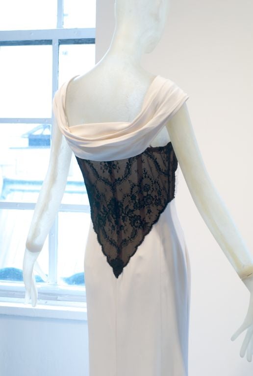 Women's Glamorous Black and White Curiel Couture Gown For Sale