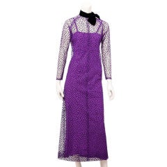 Givenchy violet  "point d'esprit "evening gown
