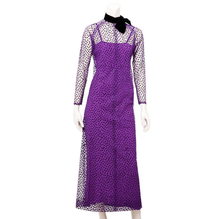 Givenchy violet  "point d
esprit "evening gown