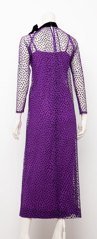 Givenchy violet  "point d'esprit "evening gown