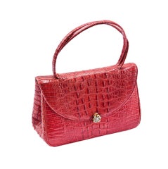 Vintage red crocodile hand bag