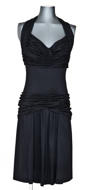 Chanel Black Jersey  Halter Style Dress 1