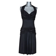 Vintage Chanel Black Jersey  Halter Style Dress