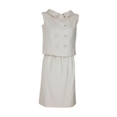 Norman Norrel Ivory Moygashel Linen 2 piece Day Ensemble 7