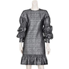 Galanos silver lame cocktail dress