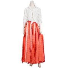 Bill Blass coral + pink taffeta ribbon skirt