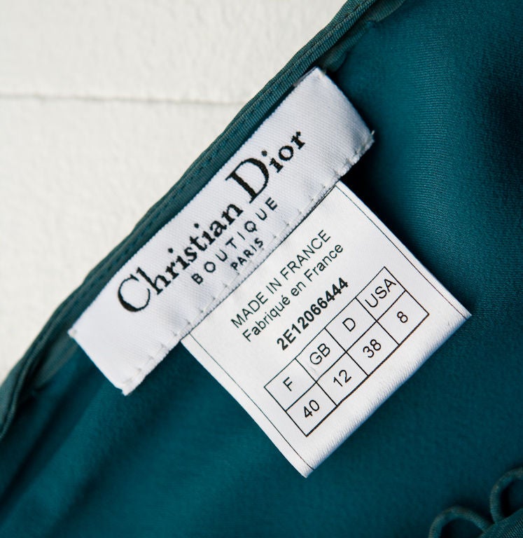 Women's Christian Dior irridescent silk georgette bias cut gown