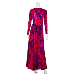 Italian, jersey abstract floral print dress +chiffon skirt