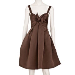 Oscar de La Renta silk faille empire waist cocktail dress