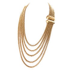 YSL 5 stand necklace with "nugget" clasp