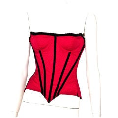 Vintage Cadolle red and black corset