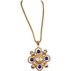 Retro Ornate Chanel Pendant Necklace
