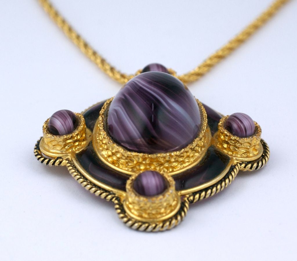 Christian Dior Poured Glass Pendant, 1971