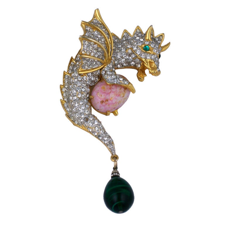 K.J.L. Greedy Dragon Brooch In Excellent Condition In New York, NY