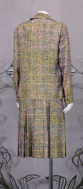 Chanel Haute Couture Trompe l''oiel Tweed Suit en soie Pour femmes en vente