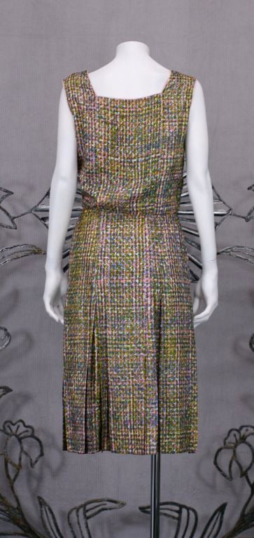 Chanel Haute Couture Silk Trompe l'oiel Tweed Suit For Sale 1