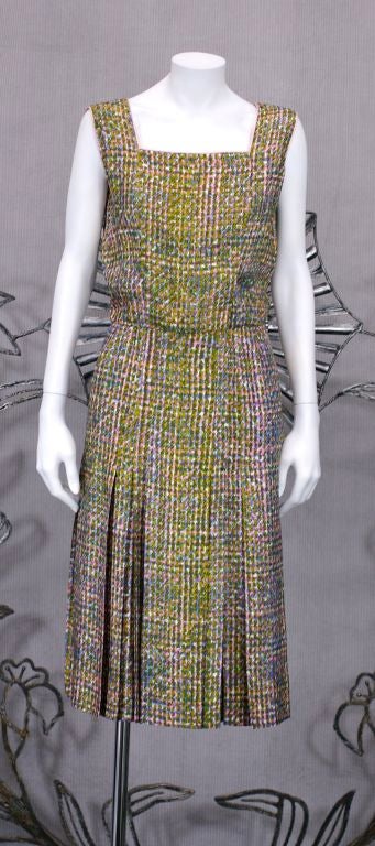 Chanel Haute Couture Trompe l''oiel Tweed Suit en soie en vente 1