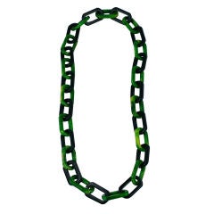 Vintage Bakelite Green and Black Heavy Chain