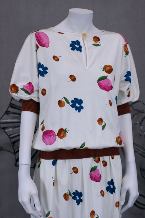 Gucci Floral Print Cotton Jersey Set In Excellent Condition For Sale In New York, NY
