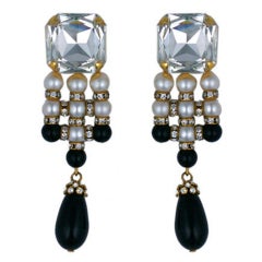 Vintage Valentino Dramatic Evening Earrings