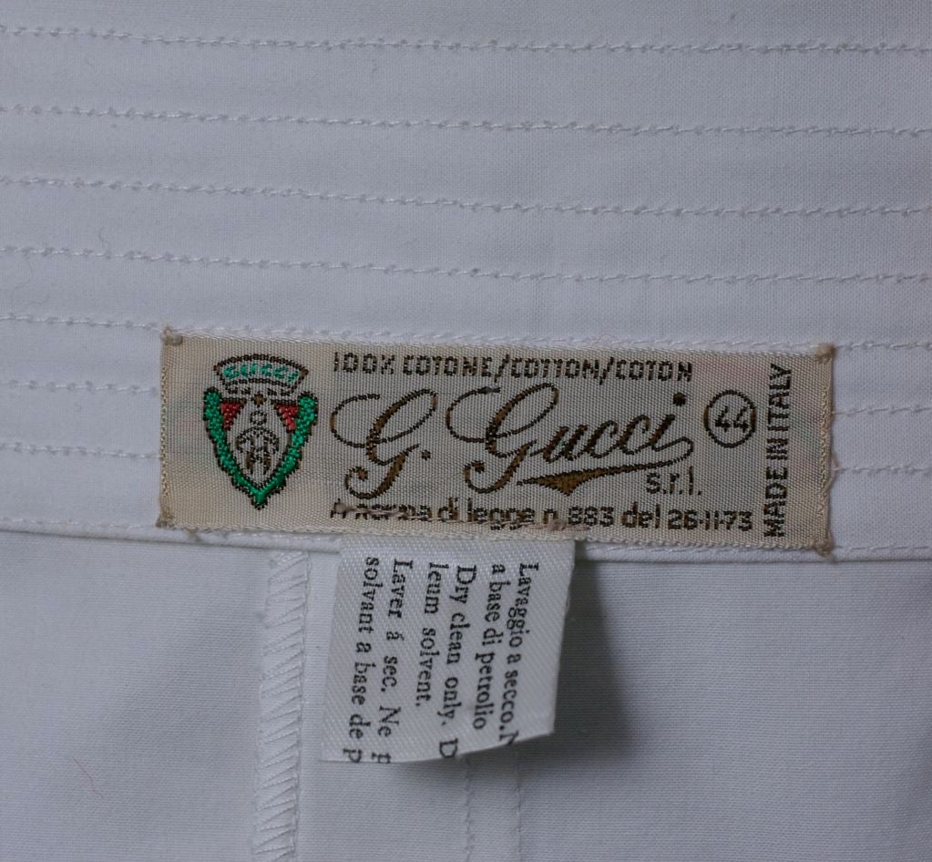 Women's Gucci Cotton Poplin Trapunto Waist Skirt, Vintage Old Stock