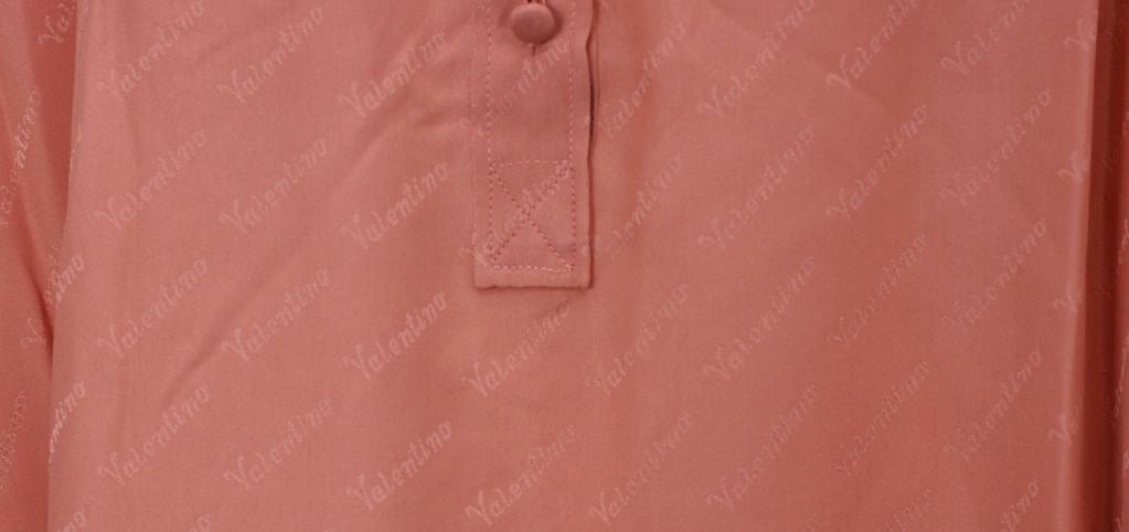 Pink Valentino Silk Jacquard Logo Poet Blouse/Tunic For Sale