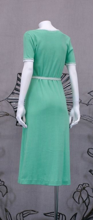 Bleu Emilio Pucci - Robe en jersey de coton vert menthe avec logo en vente