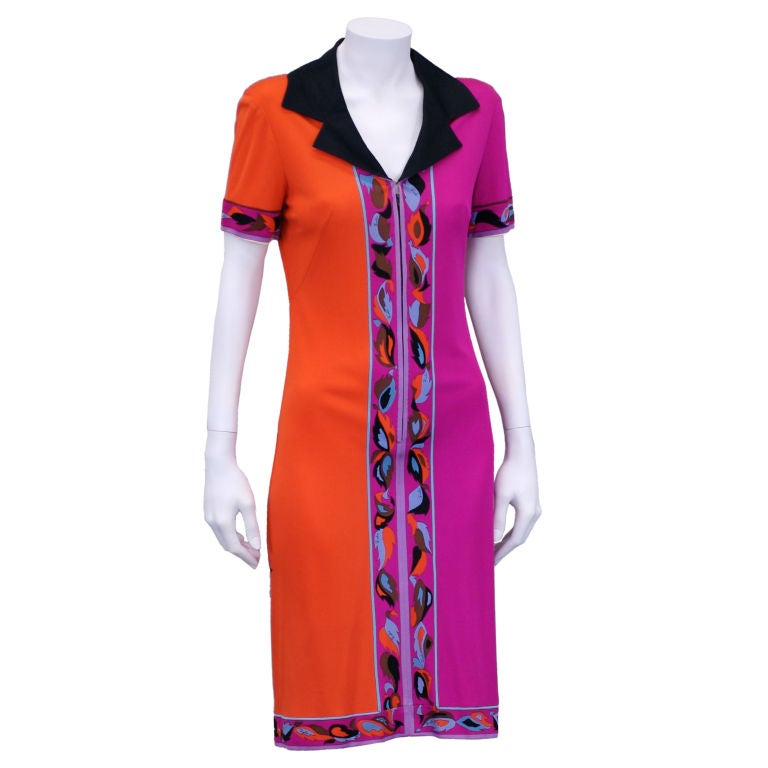 Amazing Emilio Pucci Silk  Rose Stem Dress For Sale